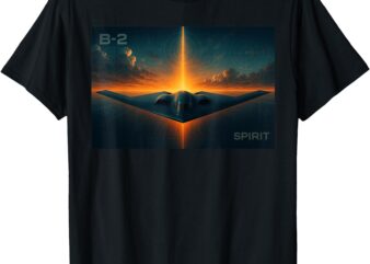 B-2 Spirit Stealth Bomber Aviation Graphic Design T-Shirt