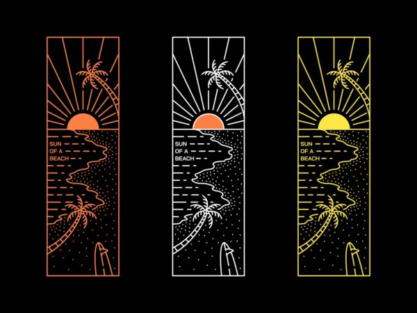Sun of a beach t shirt template vector