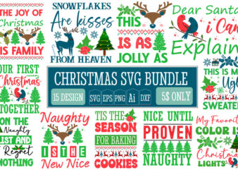 Christmas T-Shirt Design Bundle, Christmas T-Shirt Design, Christmas SVG Bundle, Christmas Vector Bundle