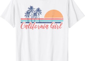 California Girl Cute Cali Girl Retro Beach Summer Vacation T-Shirt