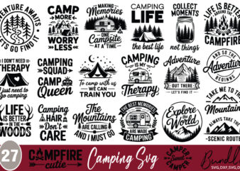 Camping t-shirt bundle camping svg bundle