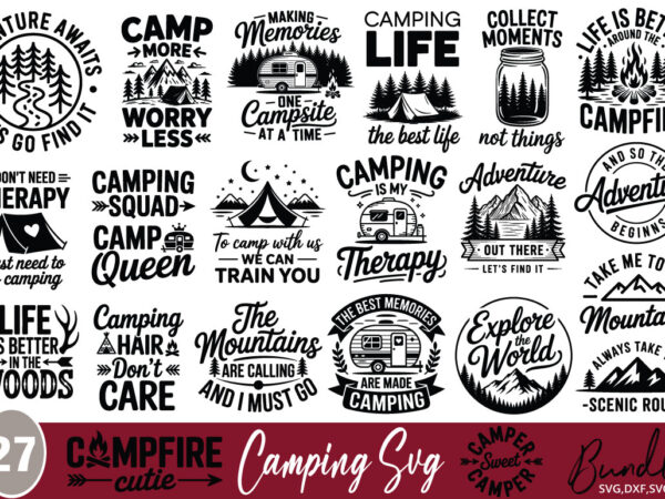 Camping t-shirt bundle camping svg bundle