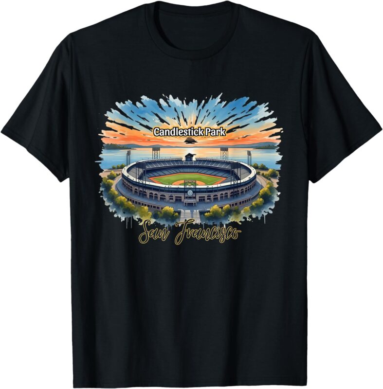 Candlestick Park San Francisco Sunset Baseball Stadium T-Shirt