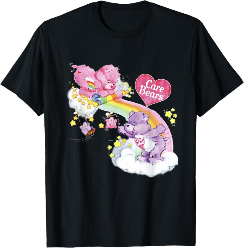 Care Bears Rainbow Star Catching Bears Art T-Shirt