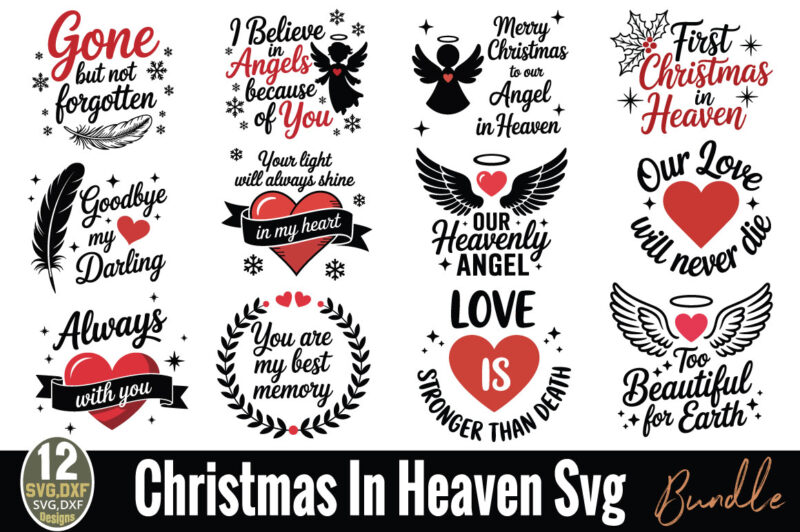 Christmas in Heaven T-shirt Bundle Christmas in Heaven SVG Bundle