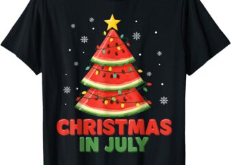 Christmas In July Watermelon Xmas Tree Summer Men Women Kids T-Shirt