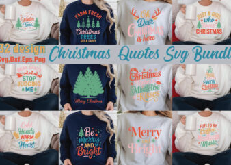 Christmas Quotes T-shirt Bundle Christmas Quotes Svg Bundle