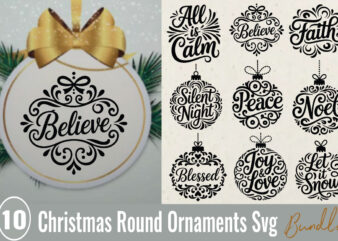 Christmas round ornaments t-shirt bundle christmas round ornaments svg bundle