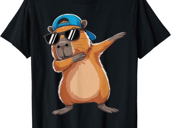Cute dabbing capybara boys men toddler fun capy lover kids t-shirt
