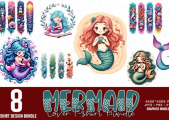 20 Trendy Retro Mermaid t-shirt design – download instantly