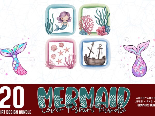 20 trendy retro mermaid graphics t-shirt design jpeg & png design 20 trendy retro mermaid graphics t-shirt design jpeg & png design