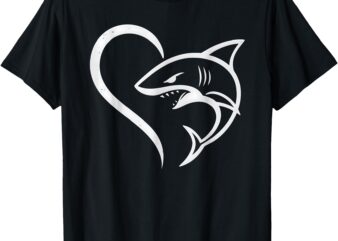 Cute Shark Heart – Sharks Lover I Love Sharks T-Shirt