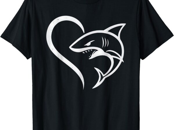 Cute shark heart – sharks lover i love sharks t-shirt