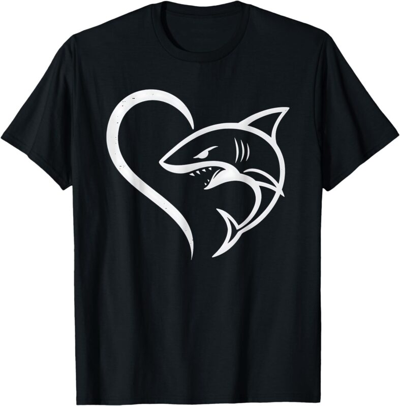 Cute Shark Heart – Sharks Lover I Love Sharks T-Shirt