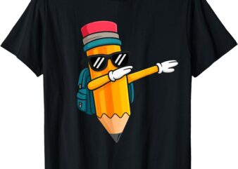 Dabbing Pencil Dancing Back To School Funny Students Boys T-Shirt