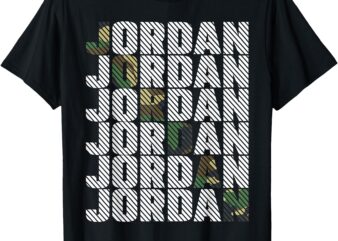 Diagonal Jordan Camo Pattern Green Camouflage T-Shirt