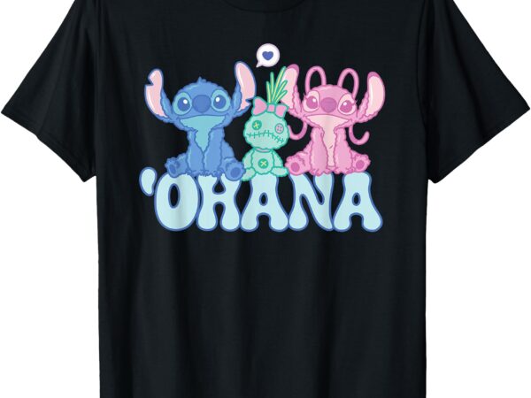 Disney stitch with angel & scrump fluffy cute ‘ohana t-shirt