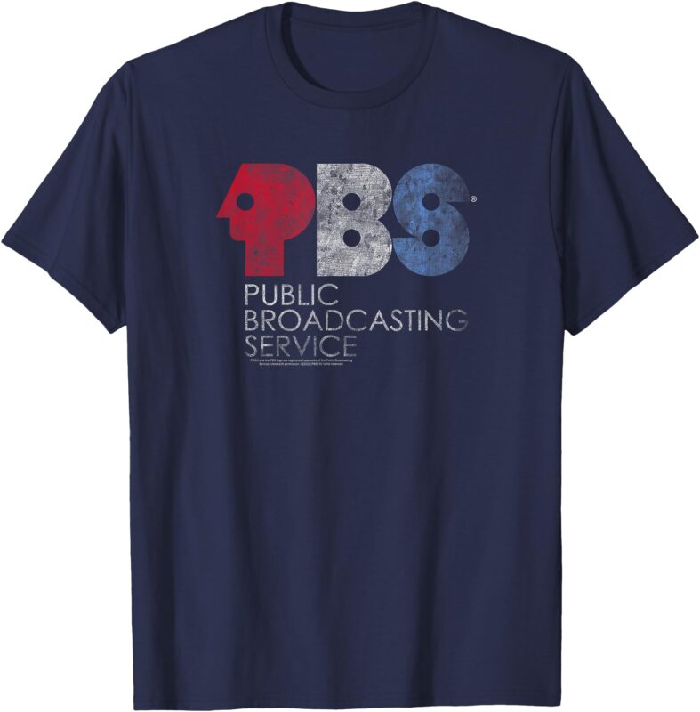 Distressed Red White and Blue Vintage Logo T-Shirt