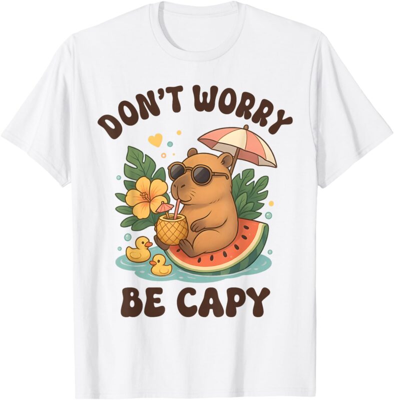 Dont Worry Be Capy Funny Capybara Youth Women Boys Kids T-Shirt