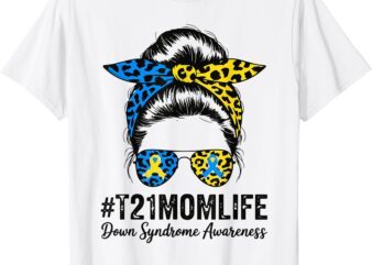 Down Syndrome Mom Life T21 Awareness Leopard Ribbon Women T-Shirt