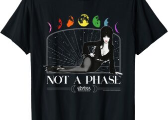 Elvira It’s Not a Phase Pride Rainbow Moon Retro T-Shirt