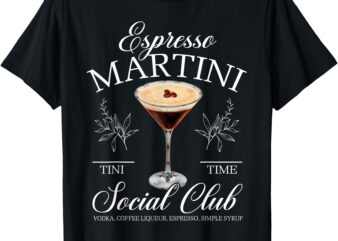 Espresso Martini Social Club Cocktail Drinking Bachelorette T-Shirt