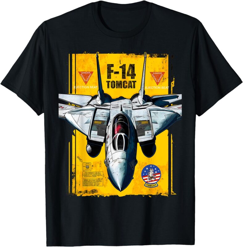 F-14 Tomcat Naval Fighter Jet Diagram Graphic Men Women Kids T-Shirt