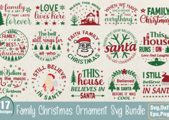 Family christmas ornament t-shirt bundle family christmas ornament svg bundle
