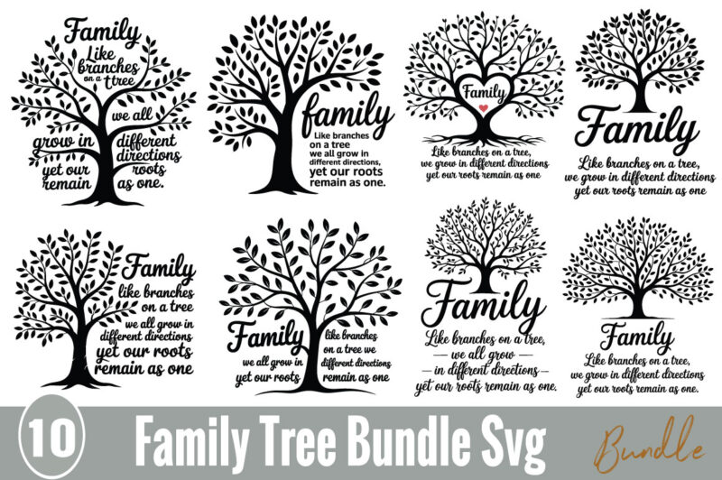 Family Tree T-shirt Bundle Family Tree Svg Bundle