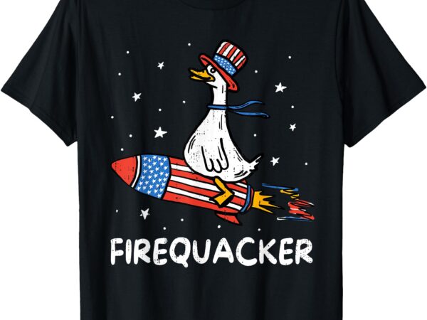Firequacker duck on firecracker funny 4th of july fourth t-shirt