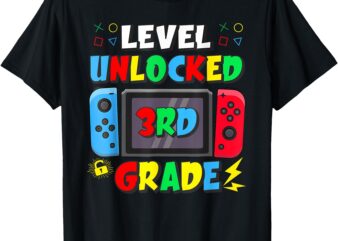 First Day Of 3rd Grade Level Unlocked Game Back To School T-Shirt