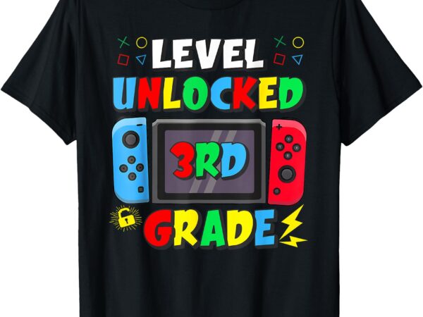 First day of 3rd grade level unlocked game back to school t-shirt
