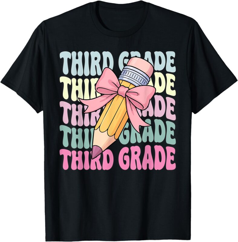 First Day Of School Shirt Third Grade Coquette 3rd Grade T-Shirt