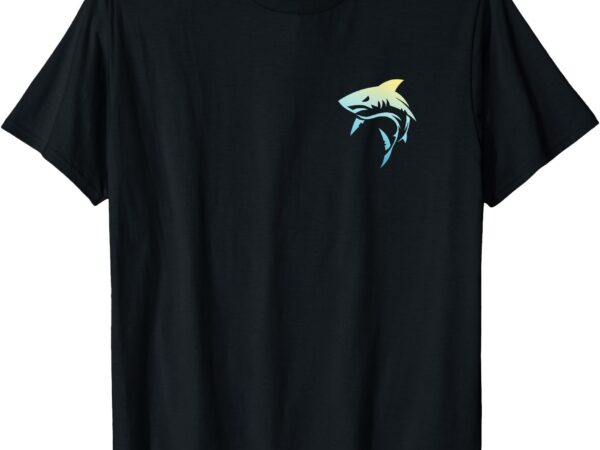 Front back cool shark lover marine biology nautical shark t-shirt