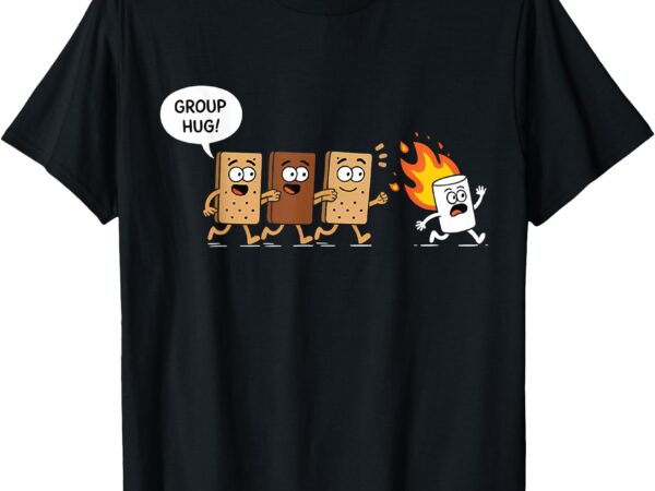 Funny camping s’mores group hug cute marshmallow chocolate t-shirt