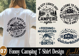 Funny camping t shirt design bundle funny camping svg bundle