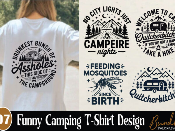 Funny camping t shirt design bundle funny camping svg bundle