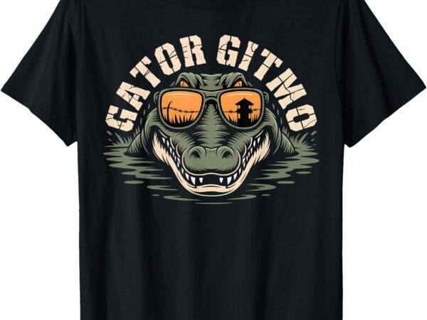 Gator gitmo alligator sunglasses watercolor appreal t-shirt