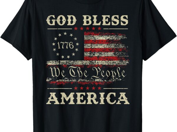 God bless america usa flag 4th of july patriotic t-shirt