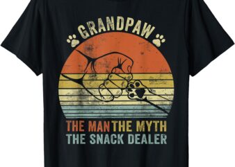 Grandpaw The Myth The Snack Dealer Fathers Day Dog Grandpa T-Shirt