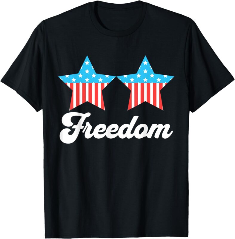 Groovy Freedom 4th of July Matching Couples T-Shirt