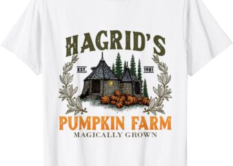 Hagrids Pumpkins Farm Grown Halloween Witch Spooky Season T-Shirt