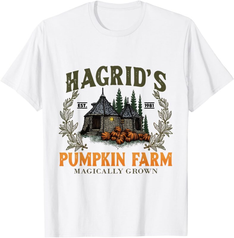 Hagrids Pumpkins Farm Grown Halloween Witch Spooky Season T-Shirt