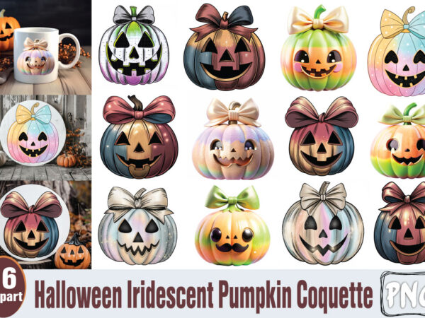 Halloween iridescent pumpkin coquette bundle graphic t shirt