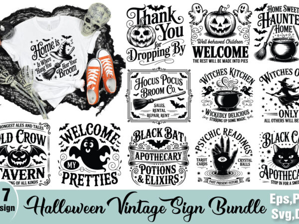Halloween vintage sign bundle graphic t shirt