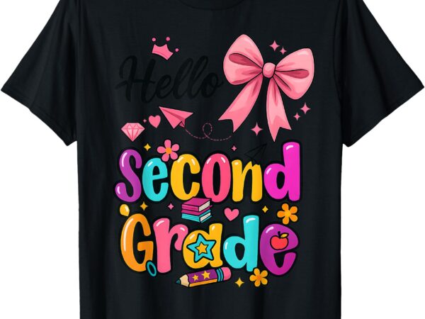 Hello second grade preppy back to school boy girl teachertee t-shirt