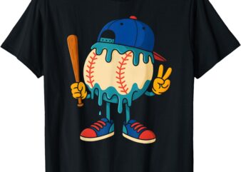 Ice Cream Drip Baseball Boys Back To school Youth T-Shirt