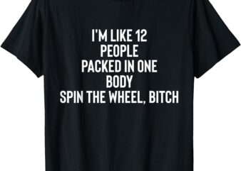 I’m Like 12 People Packed In One Body Spin The Wheel Bitch T-Shirt