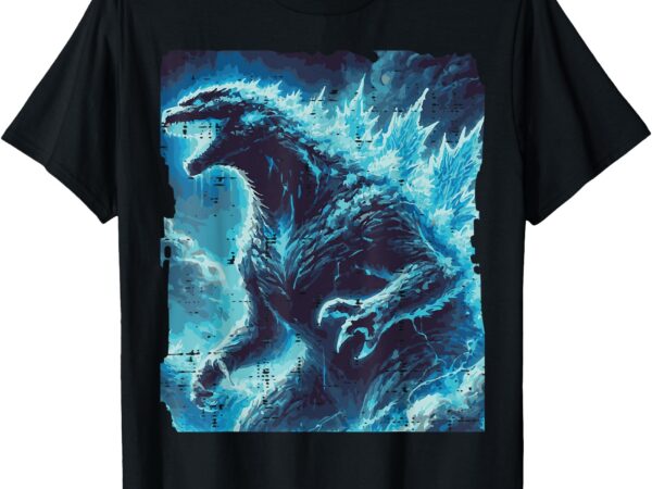 Japanese blue kaiju monster art men boys kids youth teens t-shirt