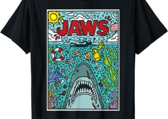 Jaws 50th Anniversary Poster Comic Chaos Style 2-Sided T-Shirt